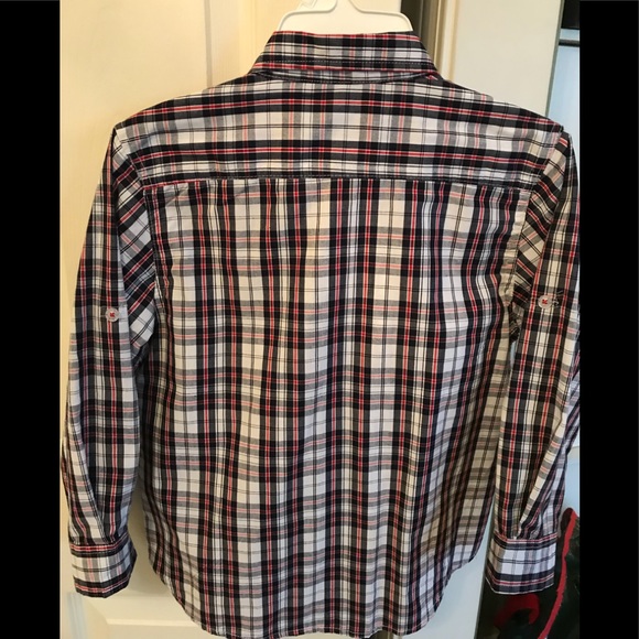 Boys US Polo Assn Red Navy White Dress Shirt - Picture 4 of 4